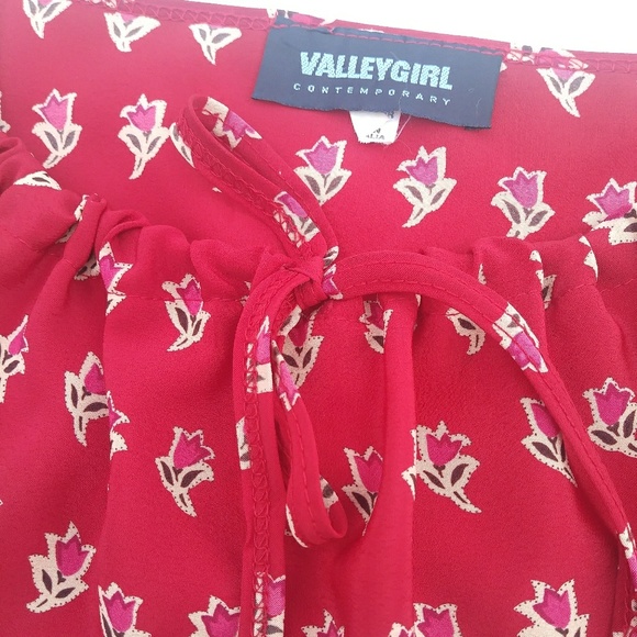 🌷VALLEY GIRL Spaghetti Dress Red Maroon SZ M - Picture 6 of 8